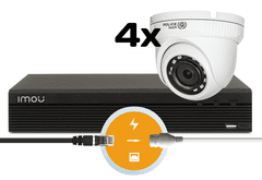 Imou video nadzorni komplet sistem 4 kanalni IP ultra HD snemalnik + 4x dome kamera 4Mp / vidni kot 102° / nočni domet do 30m / Brezplačna aplikacija za telefon N14P + D4301S-D-S4 /4