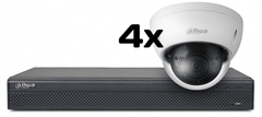 Dahua video nadzorni komplet sistem 16 kanalni IP ultra HD snemalnik + 4x dome kamera 4Mp / vidni kot 93° / nočni domet do 30m / Brezplačna aplikacija za telefon NVR4116HS-4KS2-HDBW1431E-S/4