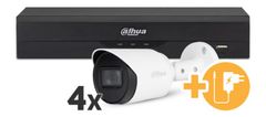 Dahua Video nadzorni sistem komplet paket 8 kanalni HD snemalnik + 4x kamera (3840x2160) - 25fps / vidni kot 105° / nočni domet do 30m / Brezplačna aplikacija za telefon XVR5104HS-4KL-I2 + HFW1800T-A /4