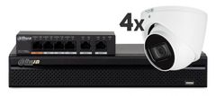 Dahua video nadzorni komplet sistem 6 kanalni snemalnik do 8Mp / Snemanje do 80Mbps / 4x kamera (3840×2160) / Leča 87° / Min. NNVR4116HS-4KS2 + D8531TM-AS /4