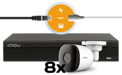 Imou Video nadzorni komplet 8 kanalni IP ultra HD snemalnik + 8x HD kamera z mikrofonom (1920x1080) - 30fps / vidni kot 102° / nočni domet do 30m / Brezplačna aplikacija za telefon N14P + IPC-F22A /8