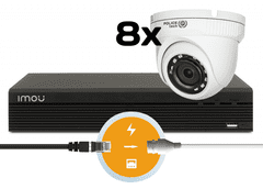 Imou video nadzorni komplet sistem 8 kanalni IP ultra HD snemalnik + 8x dome kamera 4Mp / vidni kot 102° / nočni domet do 30m / Brezplačna aplikacija za telefon N14P + D4301S-D-S4 /8