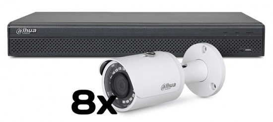 Dahua video nadzorni komplet sistem 16 kanalni IP ultra HD snemalnik + 8x BULLET kamera 4Mp / vidni kot 93° / nočni domet do 30m / Brezplačna aplikacija za telefon NVR4116HS-4KS2 + HFW1431S-S4 /8