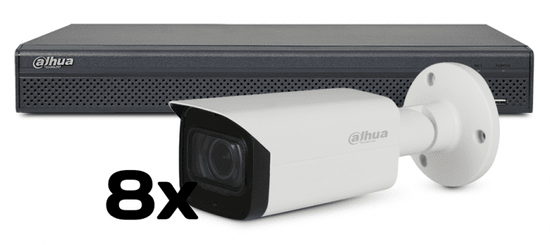 Dahua video nadzorni komplet sistem 16 kanalni IP ultra HD snemalnik + 8x zoom bullet kamera 4Mp / Motorizirana leča 98°~ 31° / nočni domet do 60m NVR4116HS-4KS2 + HFW1431T-ZS-2812-S4 /8