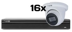 POLICEtech Video nadzorni komplet 24 kanalni HD snemalnik + 16x kamera (2880x162) - 25fps / vidni kot 111° / nočni domet do 30m / Brezplačna aplikacija za telefon XVR1601H-5M-AI + Q4-D5200M-S2 /16