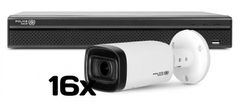 POLICEtech Video nadzorni komplet 24 kanalni HD snemalnik + 16x kamera (2592x1944) - 20fps / motorni zoom 93°-30°/ nočni domet do 30m / Brezplačna aplikacija za telefon XVR1601-5M-X + HAC-B4A51-VF /16