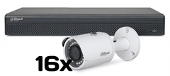 Dahua video nadzorni komplet sistem 16 kanalni IP ultra HD snemalnik + 16x BULLET kamera 4Mp / vidni kot 93° / nočni domet do 30m / Brezplačna aplikacija za telefon NVR4116HS-4KS2 + HFW1431S-S4 /16