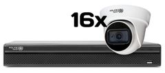 POLICEtech Video nadzorni komplet 24 kanalni HD snemalnik + 16x kamera (3840x2160) - 25fps / 87°/ nočni domet do 30m / Brezplačna aplikacija za telefon XVR1601-8M-X + Q4-D8301TL /16