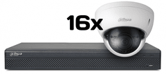 Dahua video nadzorni komplet sistem 16 kanalni IP ultra HD snemalnik + 16x dome kamera 4Mp / vidni kot 93° / nočni domet do 30m / Brezplačna aplikacija za telefon NVR4116HS-4KS2-HDBW1431E-S/16