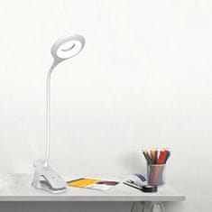 MG Reading LED svetilka s sponko + kabel micro USB, bela