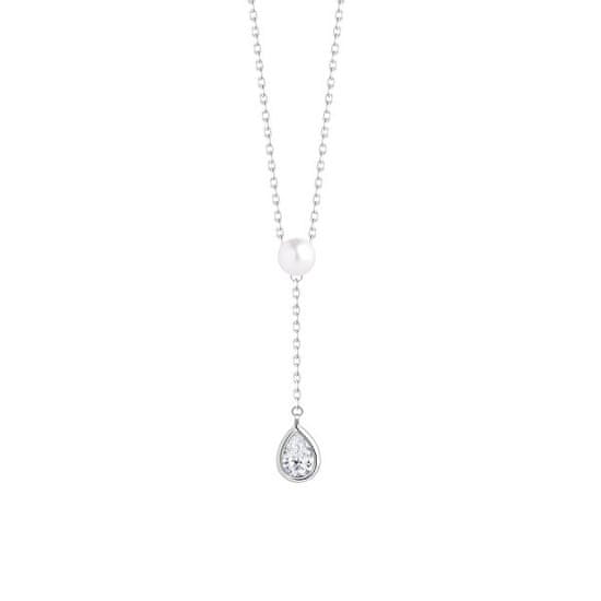 Preciosa Nežna srebrna ogrlica s pravim biserom Pure Pearl 5336 00