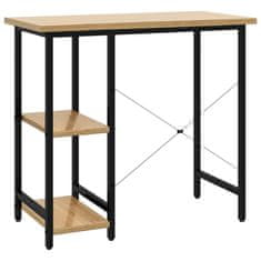 Vidaxl Računalniška miza črna in sv. hrast 80x40x72 cm MDF in kovina