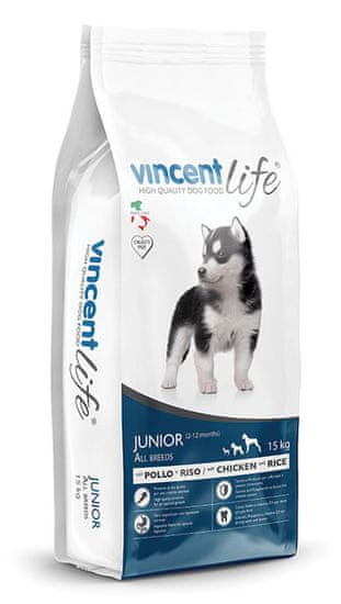 Vincent Life hrana za pasje mladiče, piščanec, 15 kg