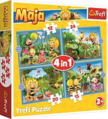 Trefl Puzzle Čebelica Maja: Pustolovščina 4 v 1 (12,15,20,24 kosov)