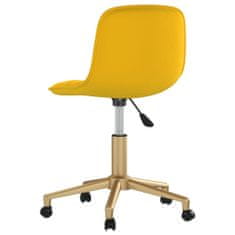 Vidaxl Vrtljivi pisarniški stol, gorčične barve, oblazinjen z žametom