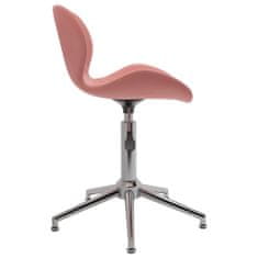 Vidaxl Vrtljivi pisarniški stol, roza barve, oblazinjen z žametom