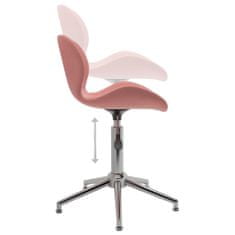 Vidaxl Vrtljivi pisarniški stol, roza barve, oblazinjen z žametom