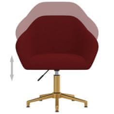 Greatstore Vrtljiv pisarniški stol vinsko rdeč žamet