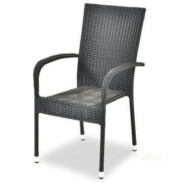 IWHOME Vikio vrtni stol iz umetnega ratana, antracit, zložljiv, nosilnost 150 kg