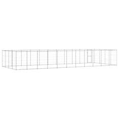 Vidaxl Zunanji pasji boks pocinkano jeklo 43,56 m2