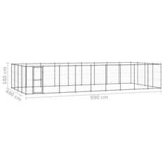 Vidaxl Zunanji pasji boks jeklo 43,56 m2