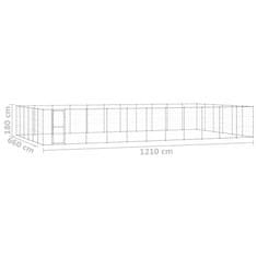 Vidaxl Zunanji pasji boks pocinkano jeklo 79,86 m2
