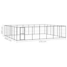 Vidaxl Zunanji pasji boks jeklo 50,82 m2