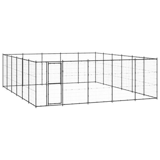 Vidaxl Zunanji pasji boks jeklo 36,3 m2