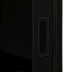 Greatstore Omara z drsnimi vrati črna 90x40x90 cm jeklo
