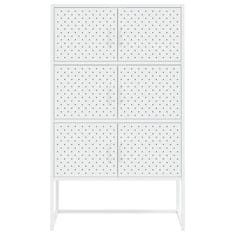 Vidaxl Visoka omarica bela 80x35x135 cm jeklo