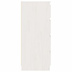 Vidaxl Stranska omarica bela 60x36x84 cm trdna borovina