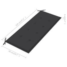 Vidaxl Klop Batavia z antracitno blazino 120 cm trdna tikovina