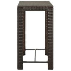 Vidaxl Vrtna barska miza rjava 100x60,5x110,5 cm poli ratan