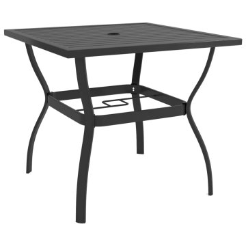 shumee vidaXL Vrtna miza antracitna 81,5 x 81,5 x 72 cm jeklo