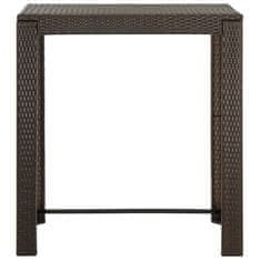 Vidaxl Vrtna barska miza rjava 100x60,5x110,5 cm poli ratan