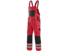 CXS Delovne hlače z oprsnikom CXS LUXY BRIGHT, moške, rdeče-črne 