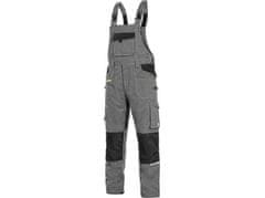 CXS Delovne hlače z oprsnikom, CXS STRETCH, moške, raztegljive, sivo-črne 
