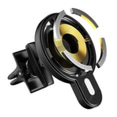 DUDAO avtomobilski magnetni nosilec Qi indukcijski polnilec 15 W (združljiv z MagSafe), črn (F13)