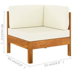 Vidaxl 9-delni vrtni sedežni komplet z blazinami 100x60 cm akacijev les