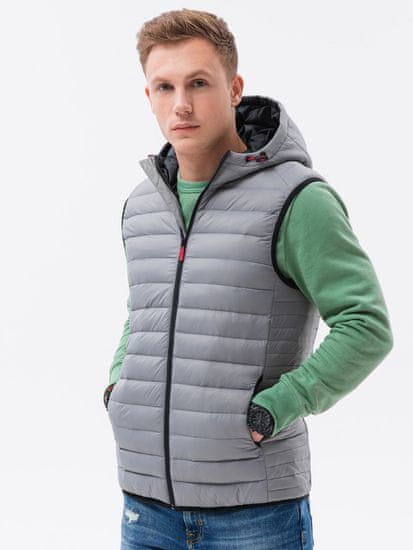 OMBRE moški prešiti brezrokavnik Snol siva