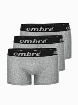 OMBRE Moške boksarice Kay 3 pack siva