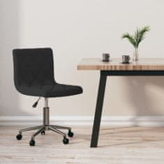 Greatstore Vrtljivi pisarniški stol, črne barve, oblazinjen z žametom