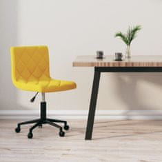 Greatstore Vrtljivi pisarniški stol, gorčične barve, oblazinjen z žametom
