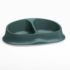 Stefanplast Chic double bowl English green 27x17,5x7,2 cm dvojna posoda modra