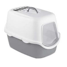 Stefanplast CATHY Filter bela/kamnito siva mačji WC s filtrom 56x40x40cm