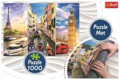 Trefl Puzzle kolaž mest Pariz-Benetke-London 1000 kosov + Puzzle podloga