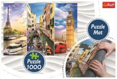 Trefl Puzzle kolaž mest Pariz-Benetke-London 1000 kosov + Puzzle podloga