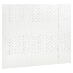 Vidaxl Paravan 5-delni bel 200x180 cm jeklo