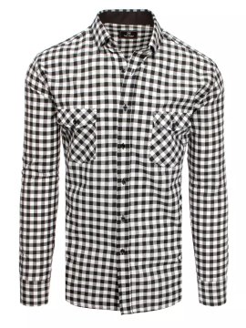 Dstreet moška kockasta srajca Itai bela-črna