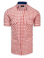 Dstreet moška kockasta srajca kratek rokav Nalnt bela-rdeča M